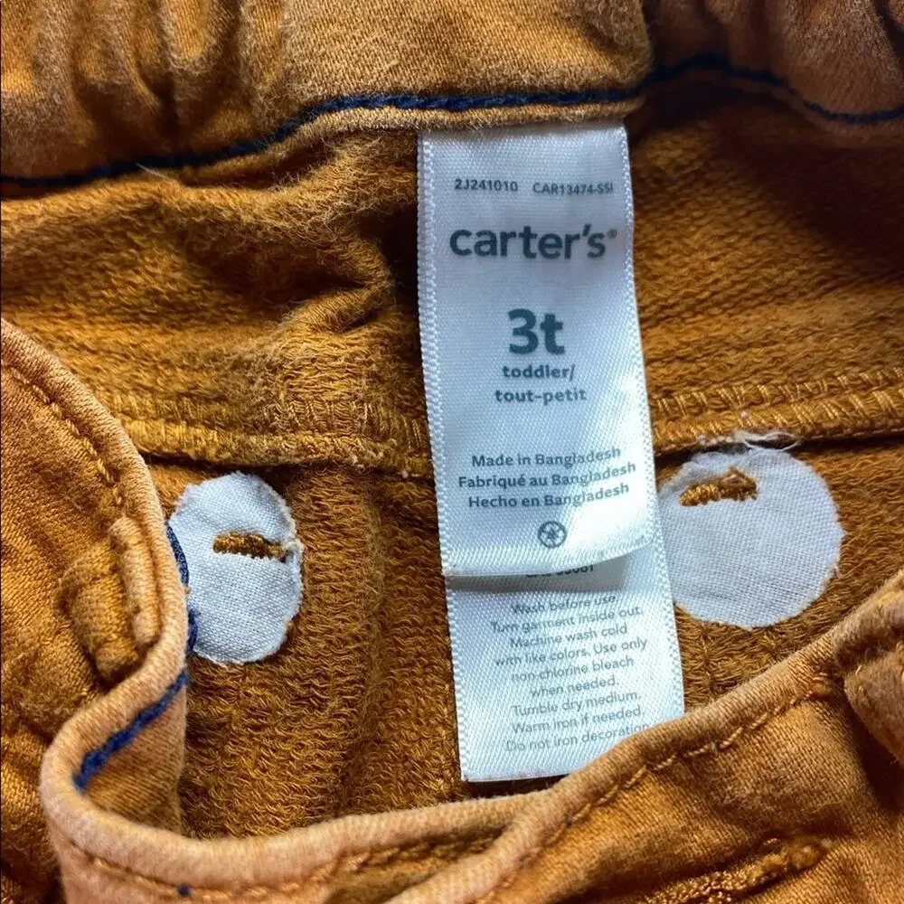 Carter's Brown Adjustable Waist Casual Kids Pants Size 3T
